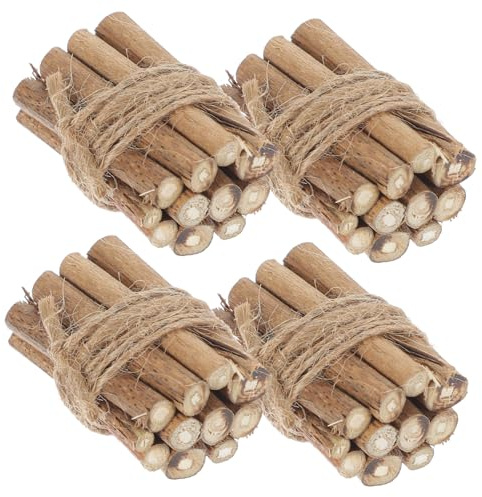 WEKADRIN 4 Pièces Accessoires pour Maison Miniature Bûches De Bois Miniature Décoration Bois Modèle De Bricolage d'hiver pour Maison De Poupée Et Décor De