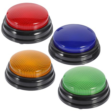 BESPORTBLE Botones De Juego con Sonido y Luz para Fiesta, Plástico, 4 Colores, 4 Piezas, Accesorios Divertidos para Actividades y Concursos Sociales