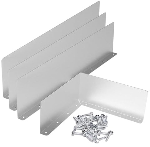 Raypontia Protezione dagli schizzi per grondaie, in alluminio, 40 x 9 cm, per grondaie, in alluminio, per tetti piatti