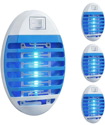 LOFFU 4 Packs Bug Zapper Light, Insect killer, Mosquito repellent plug in, With grid to prevent accidental contact, Electric Light Trap, Mini Pest Repellent for Mosquito/Flies
