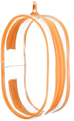 QUARKZMAN Bolsa De Exhibición para Figuras 7.5 X 11 X 18.5 Cm PVC Naranja | Estuche De Transporte, Bolsa De Almacenamiento, Llavero Charm, Oval, Portátil, Para Mostrar Cajas Muñecas, Para Muñecas