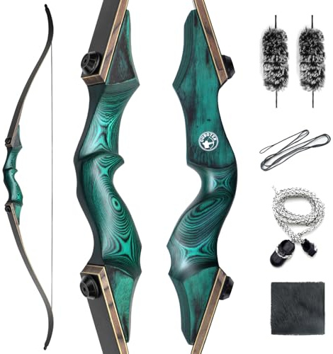 60 Zoll 20-60 Lbs Recurvebogen Set Rechtshänder Bogenschießen Jagdbogen Holz Riser Takedown Bogen Mit Stringer Werkzeug Für Erwachsene Im Freien Zielübung