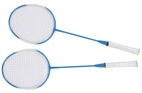 Generic Badminton-Set für 2 Spieler, Badmintonschläger-Set, Geringer Windwiderstand, mit 3 Nylon-Federbällen, Tragetasche für das Training (Blue)
