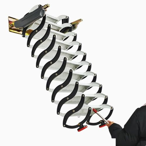 Auszugsleppe Klappleiter-Erweiterungs-Dachbodentreppe Manuelle schmale Wand-montierte Dachboden-Dachbodentreppe Dachbodentreppe Pulldown-Wand-Teleskop-Klappleiter Klapptreppe(2-2.5m)