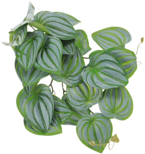 IMIKEYA Plante Artificielle Suspendue Ventouse pour Terrarium de Reptiles 23 Feuilles de Feuille de Pastèque Cachette Sécurisée pour Animaux Rampants Décoration Naturelle et Solide