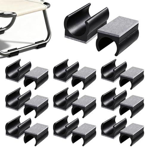 20 Stück Klemmschalengleiter 25mm, Stuhlgleiter Freischwinger Filzgleiter für Schwingstühle für Lärmreduzierend und Möbelschutz Parkett Fliesen Holzböden