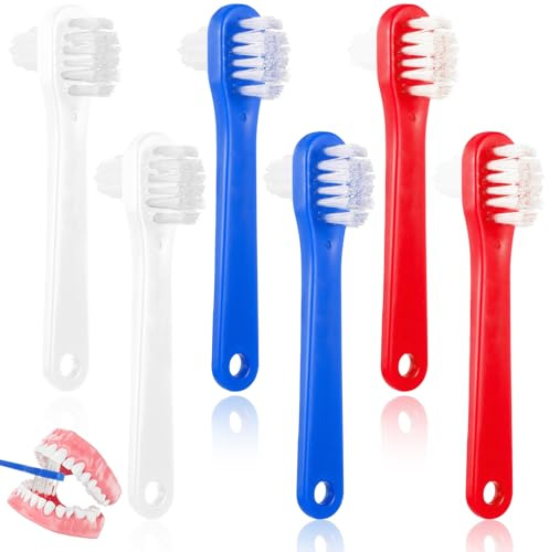 Brosses à Dents Dentier, 6 Pièces, Brosse Portable Double Face