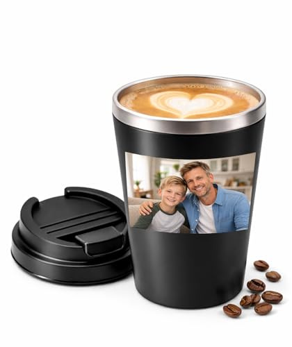 loongway Thermobecher Personalisiert mit Foto & Namen Auslaufsicher 380ml