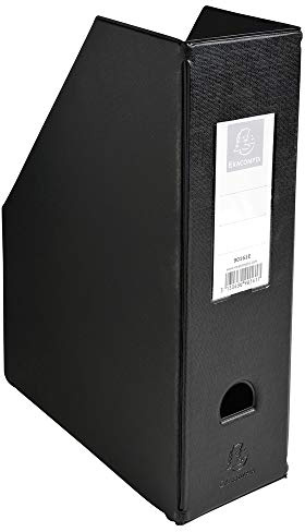 Exacompta - Réf. 90161E - 1 Porte-revues en carton extra rigide recouvert de plastique livré à plat - Dos de 10 cm - Dimensions 25 x 31 cm - Pour format A4 - Coloris noir
