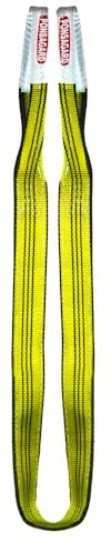 PONSA 3t-4m. Élingue Plate Double Bande avec Boucles, 3000 kg - 4 mètres, avec Traitement PONSAGARD Contre coupures et abrasions. 030191004108.