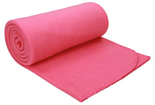 Betz de Luxe Couverture Polaire Plaid en Polaire Taille 130x170 cm qualité 180 g/m² Couleur Rose Fuchsia