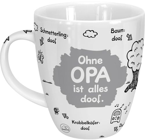 Sheepworld Tasse mit Motiv Ohne Opa ist alles doof | Porzellan, 45 cl, Becher für Kaffee und Tee | Geschenk für Opa, Geburtstag | 45136