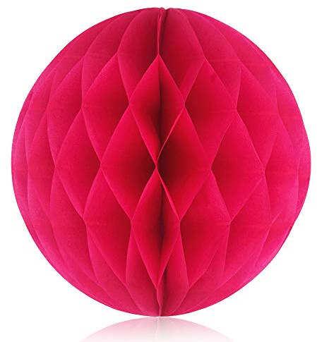YFZYT 10x Palle di Carta a Nido d'Ape, Fiori di Carta Palle ghirlande Decorative Fai da Te mestiere di Carta per la Festa di Nozze Baby Shower Decorations - 8 Pollici, Rosa Rossa