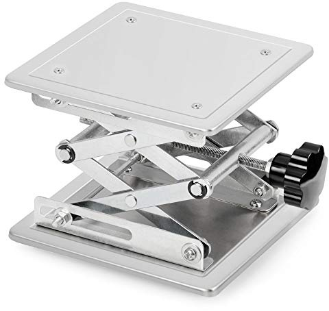 stonylab Laborhebebühne, 200 x 200mm Lab Jack Scherenständer Hubtisch aus Edelstahl, Hebebühne Labor, Erweiterbarer Hebehöhenbereich von 85mm bis 280mm, Maximal Unterstützte Gewicht 15 KG