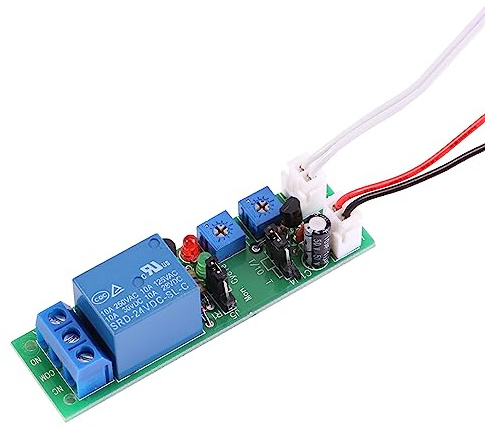 Módulo de temporizador de DC, módulo de relé de encendido / apagado del retardo del temporizador de ciclo ajustable de 5V 12V 24V(DC 24V 0-15 minutos ajustable)