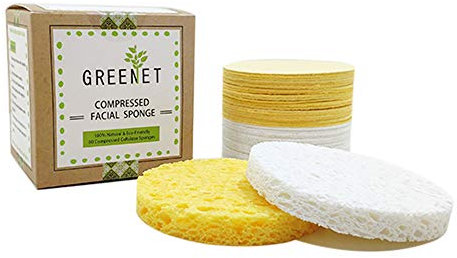 Spugne per il viso compresse, per una bellezza naturale, esfoliazione e pulizia profonda del viso (circolare)