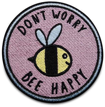 Finally Home Dont worry bee Happy Biene Patch zum Aufbügeln | Patches, Bügelflicken, Flicken, Aufnäher