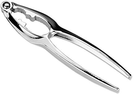lasenersm 1 Stück Nussknacker, Kastanienklemme, Walnuss-Zange, Hummerschäler, Krabbenbeine, Knallbonbons für Meeresfrüchte, Werkzeug-Set, Silber