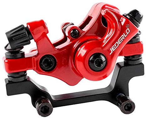 lahomia Premium Bike Mechanical Disc Brake Caliper Bicycle Front and Rear 160mm 180mm 140mm Line Pull Brake Rotor Calipers Repair Component Parts - Red R160 F180