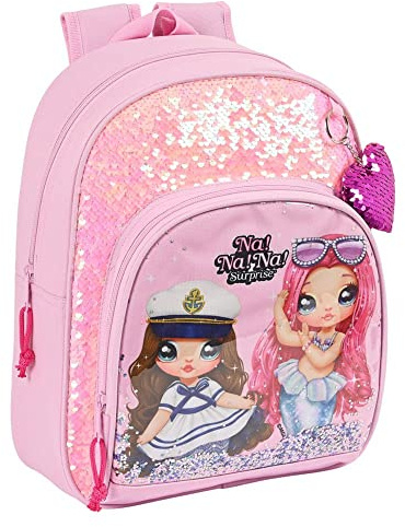 Safta, Mochila Infantil Adapt.Carro Nanana Sparkles 28X34X10Cm Unisex niños, Multicolor, Estándar