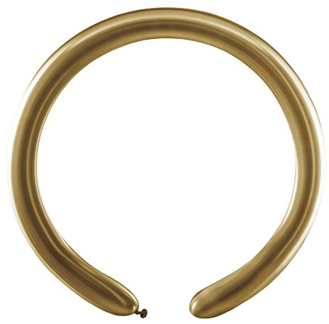 Bolsa de 100 globos moldeables de látex natural Premium Quality D4 (Ø 5 cm/2 pulgadas), oro metalizado