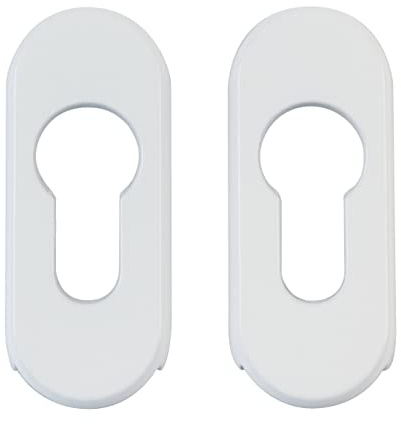 Amig - Bouclier de sécurité avec corps en acier pour serrures Mod. 3700 | 70 x 29 mm | Pour portes métalliques | avec revêtement en aluminium | Finition blanche