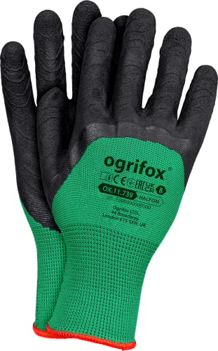 Ogrifox Latexhandschuhe, Schutzhandschuhe, Arbeitshandschuhe Ox.11.739 Halfom, Grün-Schwarz, 7 Größe, 240 Paar