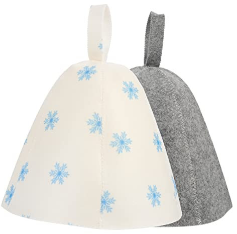 Milisten 2 Stücke Saunahut Filz Saunamütze Filzhut Saunakappe Filzkappe Duschkappe Badekappe Sauna Hut Duschhaube Wollfilzmützen für Damen Herren Bade Dusche Kopfbedeckung Sauna Zubehör