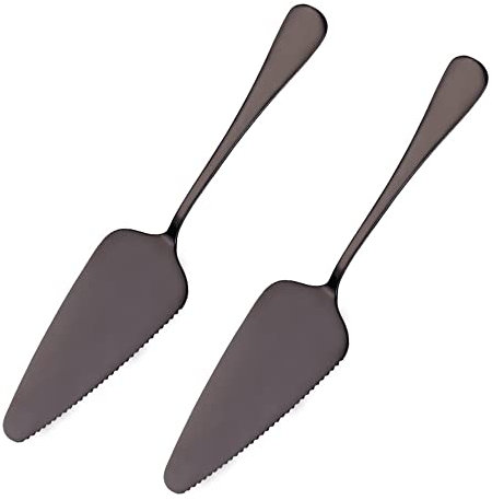 2 coltelli da Torta in Acciaio Inox con borseghettati,Paletta per Torte,Paletta per Torte,Pala per Torte,Pala per Torte,Pala per Torte,Cucina,ristoranti,Feste,Torte,Pizza,Formaggio,Torte,Colore Nero