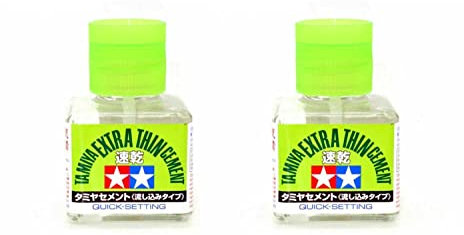 TWIN PACK - Tamiya 87182 Extra Thin Liquid Cement Adhesive Quick Set (40ml)