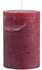Rustikale Stumpenkerze Dunkelrot diverse Größen dicke Kerze Advent Weihnachten Deko Adventskranz, Variante:Ø 10 cm. H 15 cm