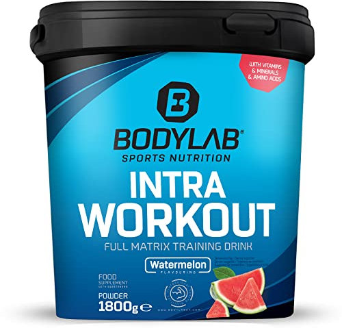 Bodylab24 Intra Workout 1,8 kg Wassermelone, mit EAA (inkl. BCAA) + Kalium, Calcium & Magnesium, B-Vitamine, Vitamin C, A und E, ideal während des Workouts