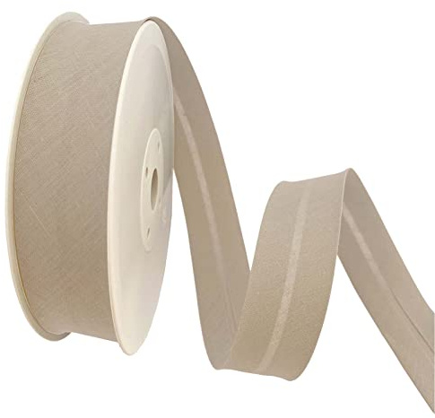 TEXTEX = 40 mm Breites Schrägband. 50% Baumwolle und 50% Polyester. Stück von 10m - (Beige)