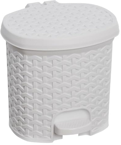 keeeper Cestino a Pedale per Rifiuti, 3 L, 19,5 x 20,5 x 20,5 cm, Tjark, Bianco (Nordic White)