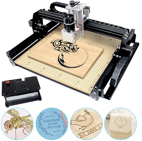 RATTMMOTOR Fraiseuse CNC - 3 axes - 4540 CNC - 500 W - Broche CNC - Routeur GRBL - 430 x 390 x 90 mm - Zone de travail pour métal, bois, acrylique - Découpe et gravure