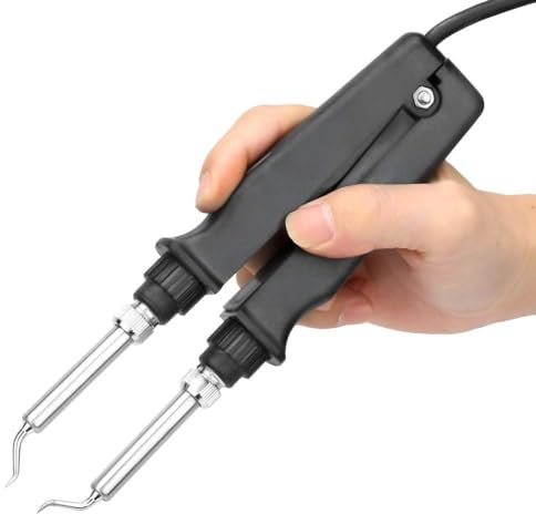 Lötkolben Set, Lötkolben Pinzette, SMD-Nacharbeitsstation, 220 V 60 W Eisen 200–480 ℃ Entlöten Doppelrohr-Heizung Keramik-Heizelement, Lötpinzetten-Stil Für 902 Lötstation