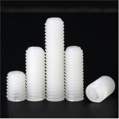 SeroNi Vis de réglage fendue en Nylon avec extrémité plate, vis sans tête isolées en plastique M3 M4 M5 M6 M8 M10 M12(M12x16(10Pcs))