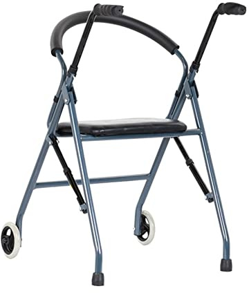 Standard Walkers Klappbares Gehgestell mit Rollen für Senioren Mobilität Rollator Rehabilitation Training Höhenverstellbar für Senioren und Erwachsene