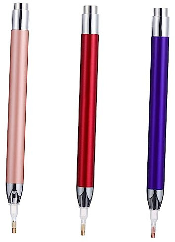 HAPINARY 3 STK Bohrstift mit leuchtender Spitze kreuzstich zubehör dimondpaintin Stift Strassstift selber Machen handgedrehter Bohrstift Werkzeug leuchtender Bohrstift Stickerei Malstift