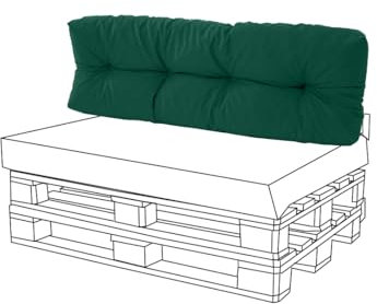 Gardenista Palettenkissen Sitzauflage und Rückenkissen | Outdoor Palettenauflage | Wasserabweisend Palettenpolster | Sitzkissen für Palettenmöbel (Grün, Langes Rückenkissen (120cm x 48cm x 7cm))