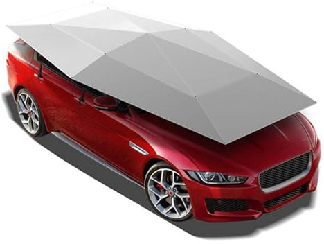 Tienda de campaña para coche, totalmente automática, cubierta de paraguas portátil, cochera móvil, toldo de protección para automóvil plegado, parasol, refugios, sombrilla para exteriores,Silver-4.2m