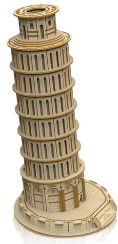 Hallisun Puzzle en bois 3D pour adultes, tour d'ardoise de Pise, architecture en bois, kit de modélisme, souvenir d'Italie, kit mécanique, jouets, décoration de la maison, cadeau d'anniversaire de