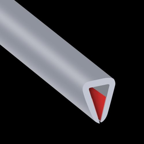 Gummi-Kantenverkleidung, flexible Kantenverkleidung für scharfe Kanten, 5 mm U-Kanal-Kantenschutz, selbstklebender Kantenschutz für Sperrholz, Glas, Flexiglas und Blechteile, 6 m, Grau