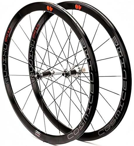 700C Fahrrad-Vorder- und Hinterrad, 40 mm Tiefe, Drahtreifen, Carbon-Rennrad-Laufradsatz, V/C-Bremsfelge, abgedichtetes Lager, Carbonfaser-Hinterrad für 8, 9, 10 und 11 Gänge