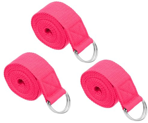 PATIKIL Yogagurt Zum Dehnen 8ft 3Stk Yoga Band Baumwoll Fuchsia