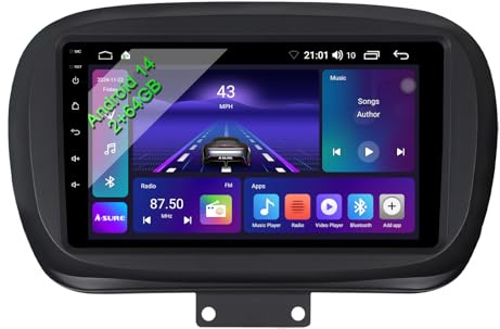 ACAVICA Autoradio Android 14 per Fiat 500X 2015-2020 2+64GB - Schermo 9 Touch HD, Wireless Carplay Android Auto, Navigatore GPS, Bluetooth 5.0, WiFi, DSP, UI personalizzabile, Supporto Telecamera
