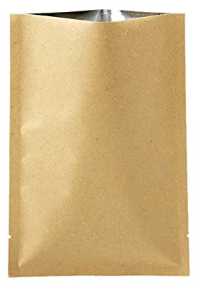 50 STK Papier Beutel Kraftpapier Tüten mit Folie Ausgekleideten, Papiertütchen Flachbeutel for die verpackung von Kaffee,Tee Lebensmittel, 20x30cm