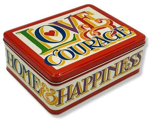 Caja de regalo de diseño Emma Bridgewater – Envase rectangular – Diseño Home & Happiness – Lata para galletas, lata – Dimensiones: 19,5 x 15,4 x 7,5 cm