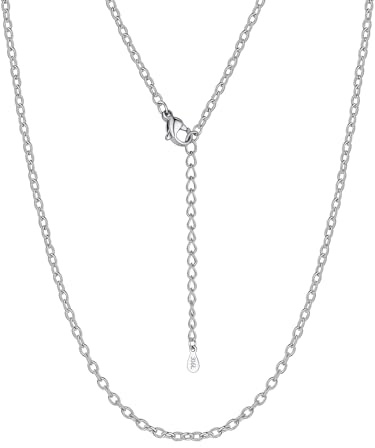 Suplight Gliederkette Damen ohne Anhänger Edelstahl Charm Choker Kette, Breite 1,4 mm / 2,5 mm, Kettenlänge 35/41/46/51/56/61/66/71/76cm+2cm
