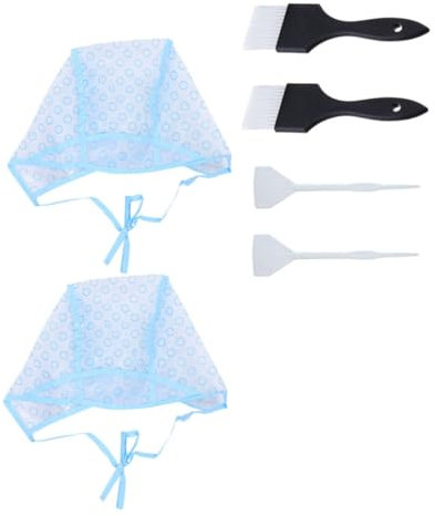 DRESSOOS 6 Stück Haarfarbenset Mit Pe Haarkappe Stahlhäkelnadel Und Pinsel Für Strähnchen Zum Haarefärben Zu Hause Und Salon